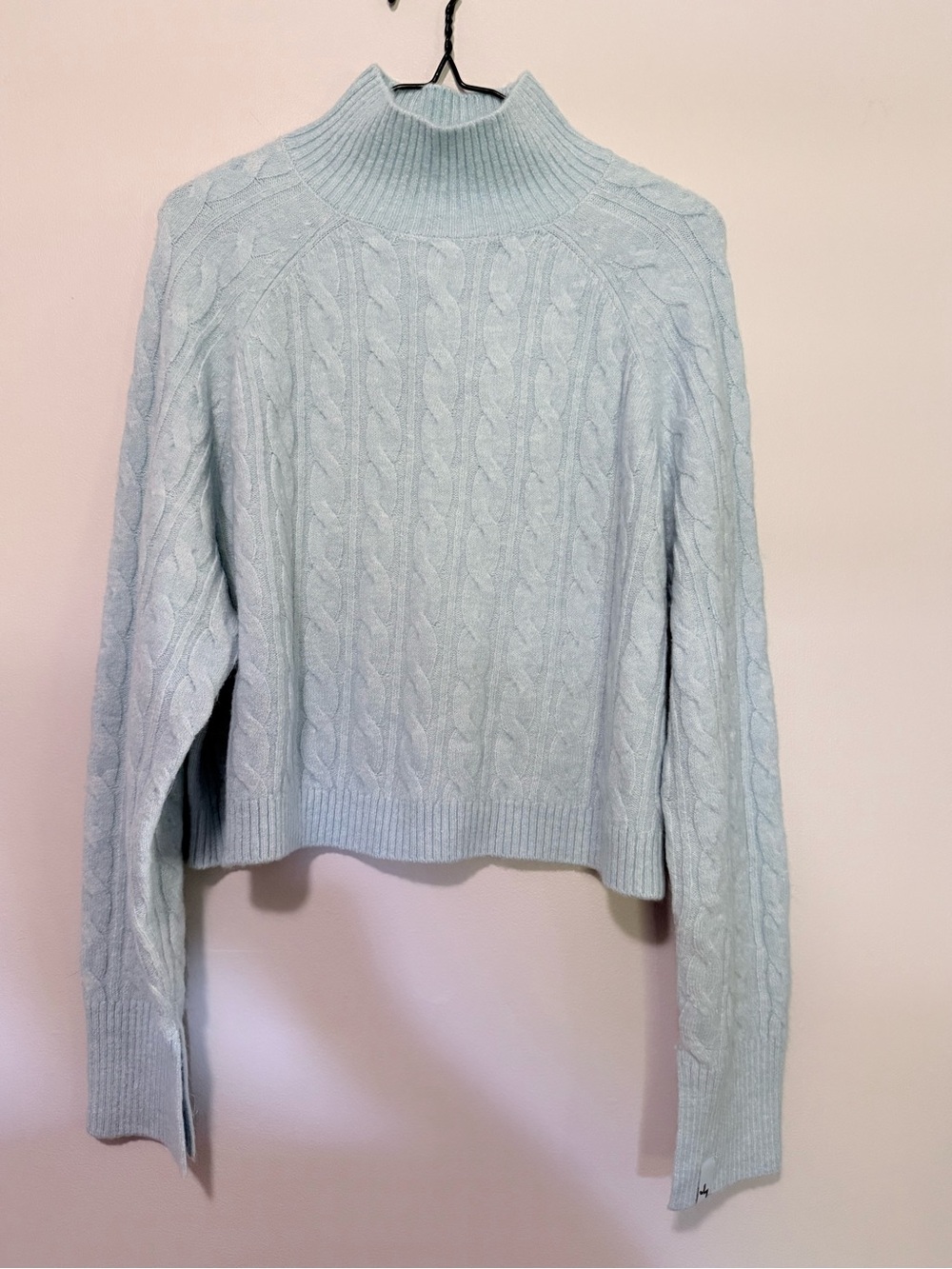 NWT Size XS JoyLab Light Blue Cable Knit Turtleneck Sweater